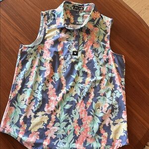 BAD BIRDIE Womens Small Sleeveless Golf Polo Shirt Small